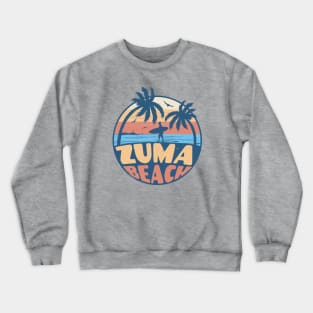 Vintage Surfing Zuma Beach, California // Retro Summer Vibes // Grunge Surfer Sunset Crewneck Sweatshirt